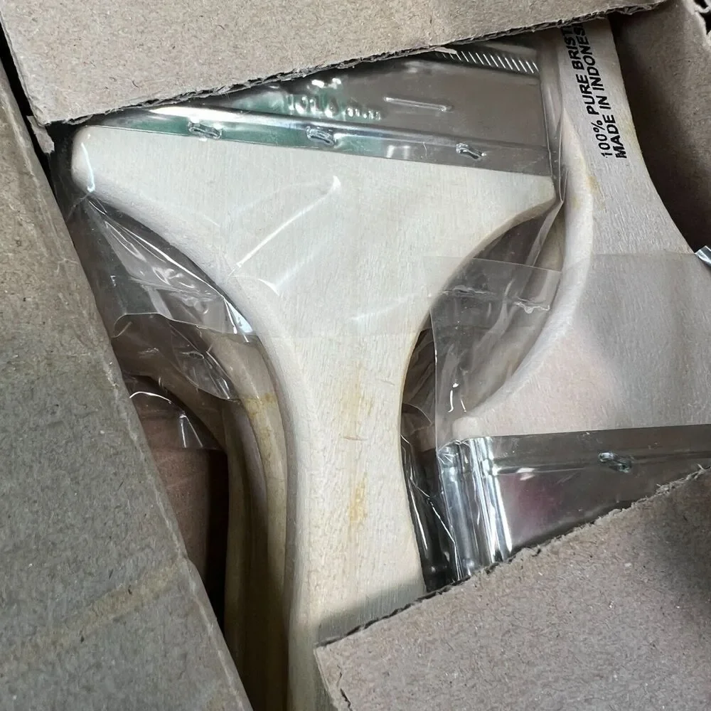 Box of 12 New 4 Inch Chip Paint Brush Light Brown 100% Pure Bristle Pro Grade